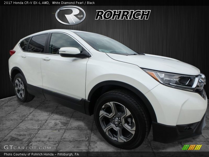 White Diamond Pearl / Black 2017 Honda CR-V EX-L AWD