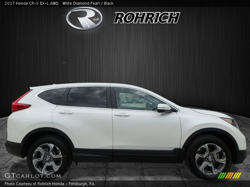 White Diamond Pearl / Black 2017 Honda CR-V EX-L AWD