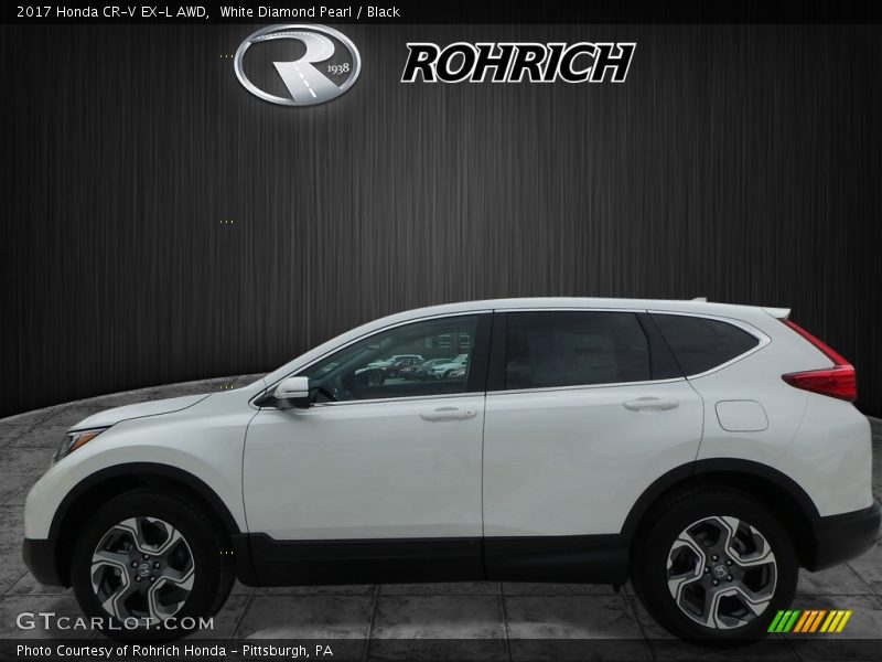 White Diamond Pearl / Black 2017 Honda CR-V EX-L AWD