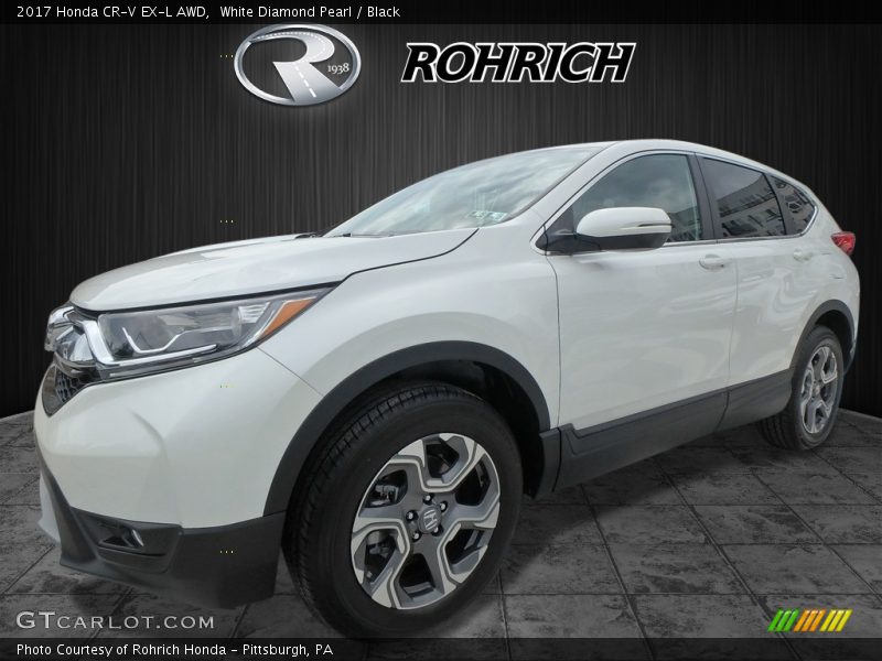 White Diamond Pearl / Black 2017 Honda CR-V EX-L AWD