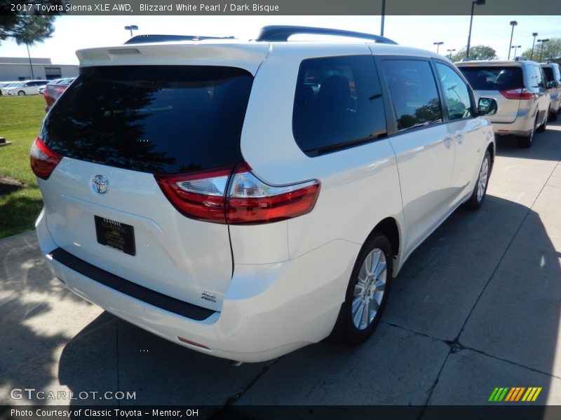 Blizzard White Pearl / Dark Bisque 2017 Toyota Sienna XLE AWD