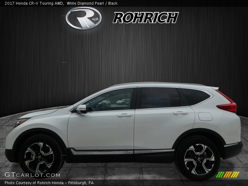 White Diamond Pearl / Black 2017 Honda CR-V Touring AWD