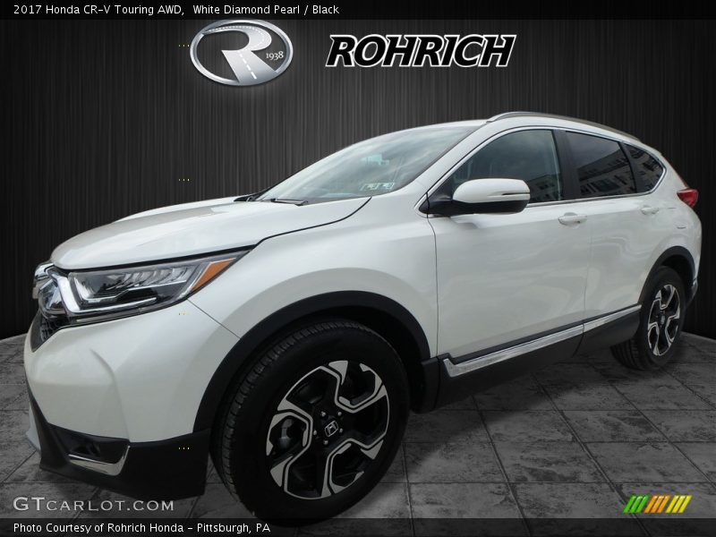 White Diamond Pearl / Black 2017 Honda CR-V Touring AWD