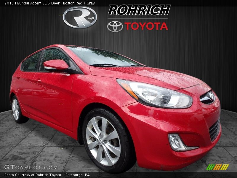 Boston Red / Gray 2013 Hyundai Accent SE 5 Door