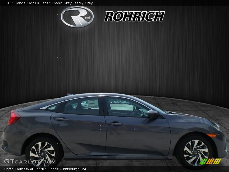 Sonic Gray Pearl / Gray 2017 Honda Civic EX Sedan