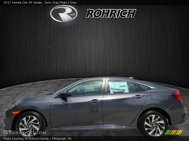 Sonic Gray Pearl / Gray 2017 Honda Civic EX Sedan