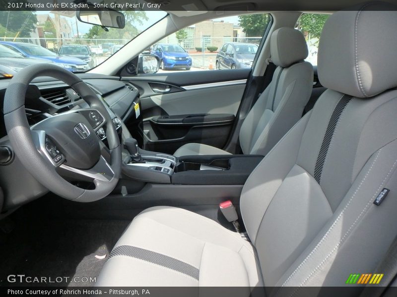 Sonic Gray Pearl / Gray 2017 Honda Civic EX Sedan