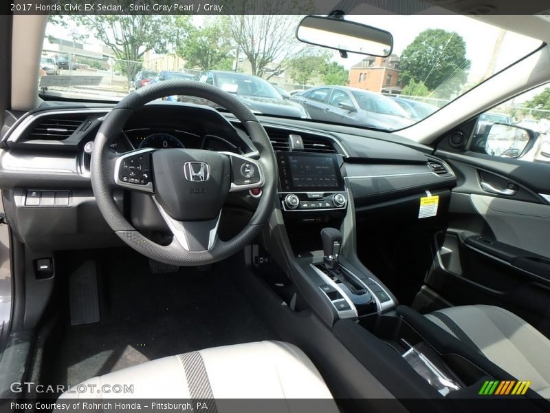 Sonic Gray Pearl / Gray 2017 Honda Civic EX Sedan