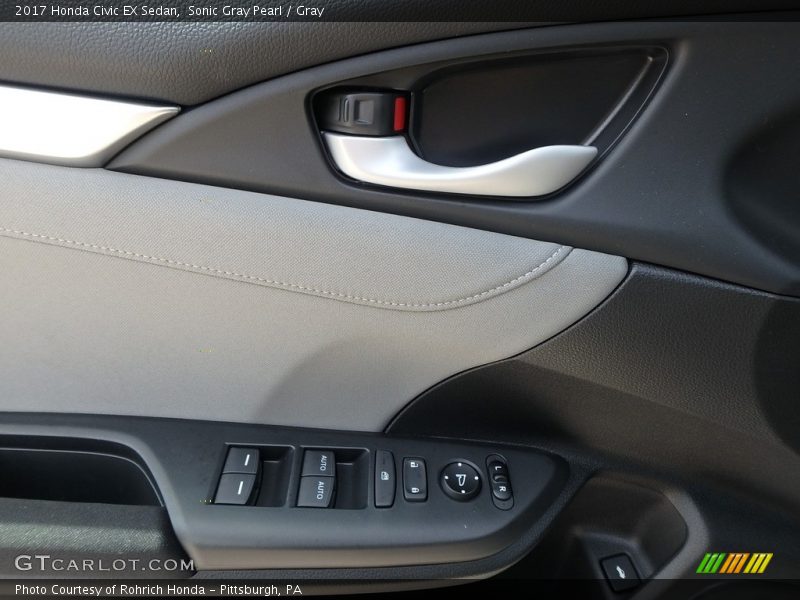 Sonic Gray Pearl / Gray 2017 Honda Civic EX Sedan