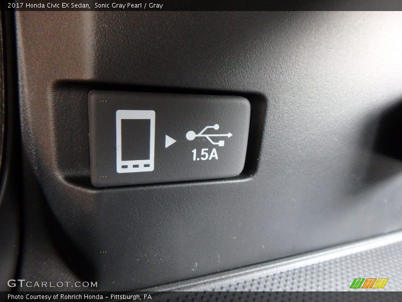 Sonic Gray Pearl / Gray 2017 Honda Civic EX Sedan