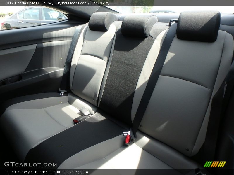 Crystal Black Pearl / Black/Gray 2017 Honda Civic LX Coupe