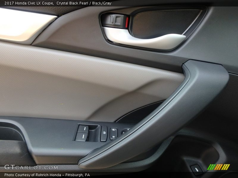 Crystal Black Pearl / Black/Gray 2017 Honda Civic LX Coupe