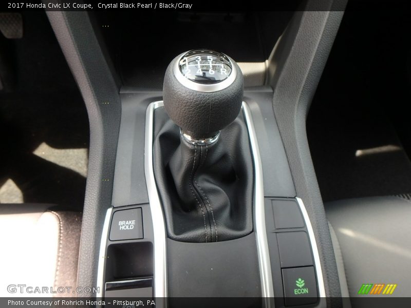 Crystal Black Pearl / Black/Gray 2017 Honda Civic LX Coupe