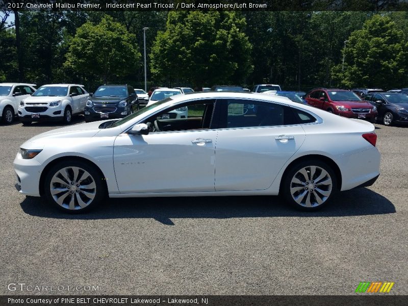 Iridescent Pearl Tricoat / Dark Atmosphere/Loft Brown 2017 Chevrolet Malibu Premier