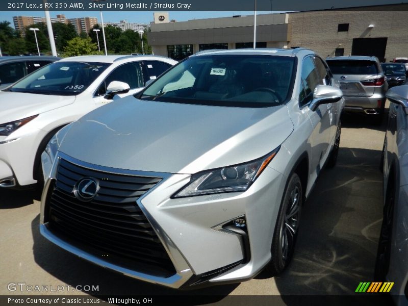 Silver Lining Metallic / Stratus Gray 2017 Lexus RX 350 AWD
