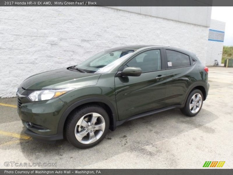 Misty Green Pearl / Black 2017 Honda HR-V EX AWD