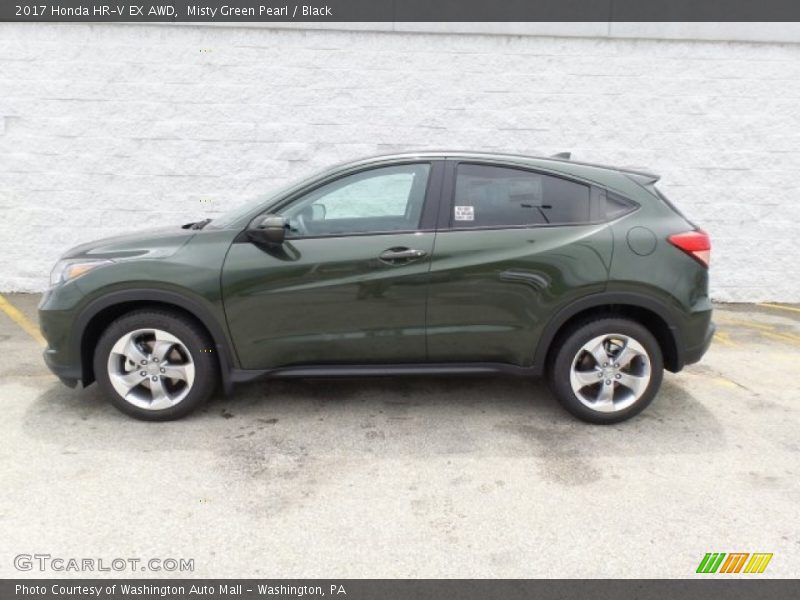 Misty Green Pearl / Black 2017 Honda HR-V EX AWD