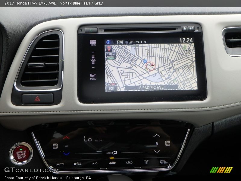 Vortex Blue Pearl / Gray 2017 Honda HR-V EX-L AWD