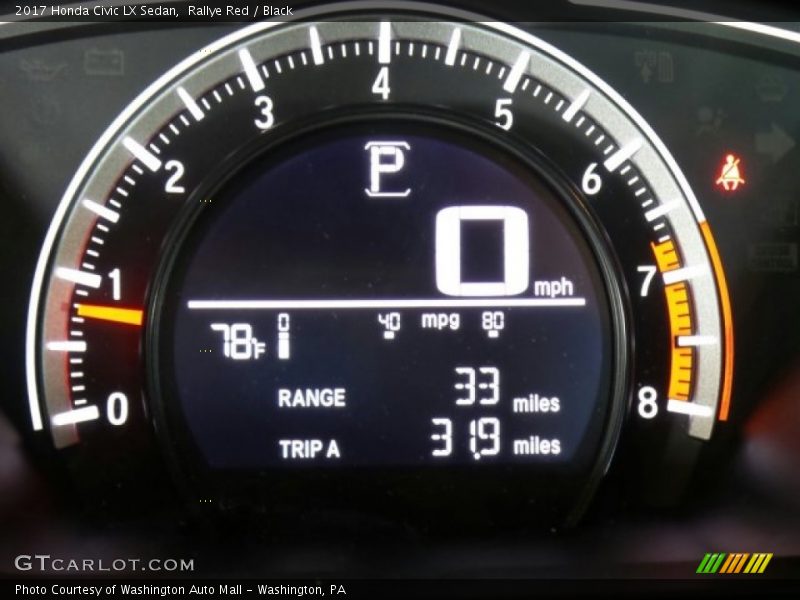 Rallye Red / Black 2017 Honda Civic LX Sedan