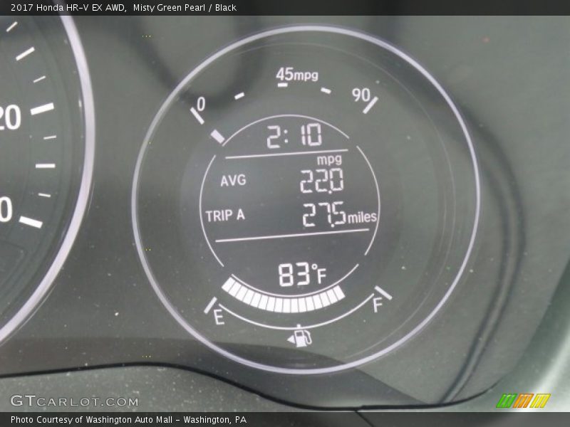 Misty Green Pearl / Black 2017 Honda HR-V EX AWD