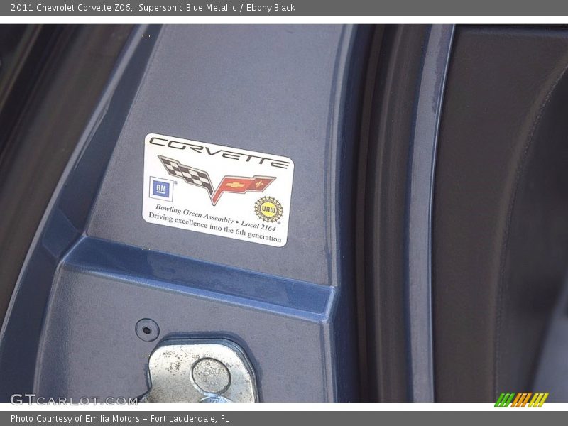 Info Tag of 2011 Corvette Z06