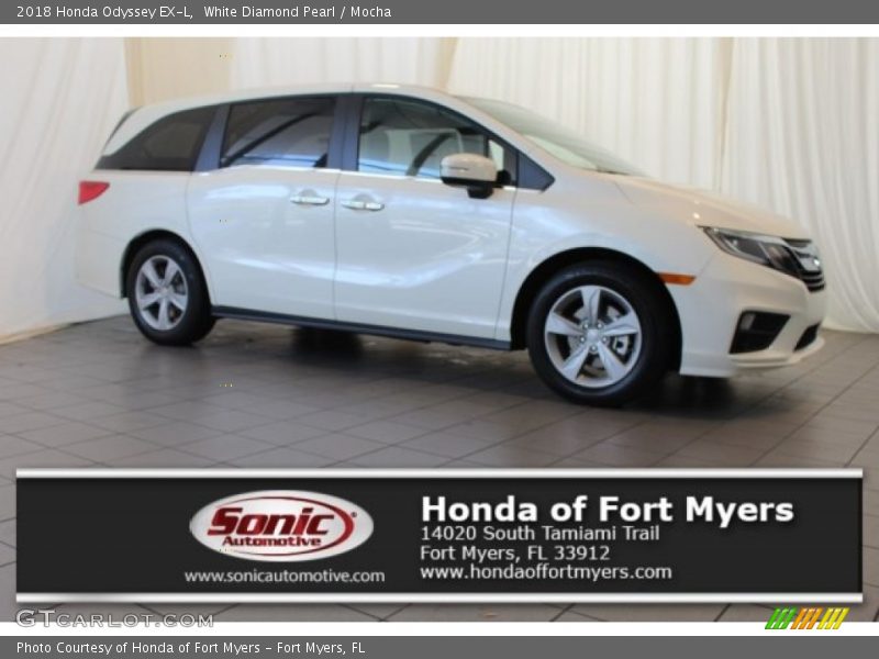 White Diamond Pearl / Mocha 2018 Honda Odyssey EX-L