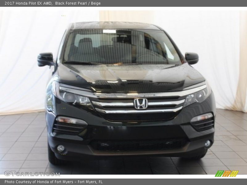 Black Forest Pearl / Beige 2017 Honda Pilot EX AWD