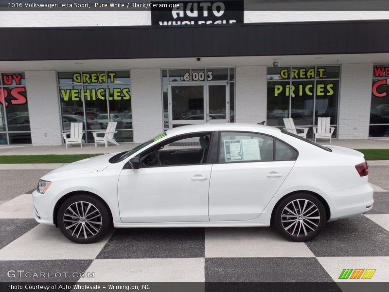 Pure White / Black/Ceramique 2016 Volkswagen Jetta Sport