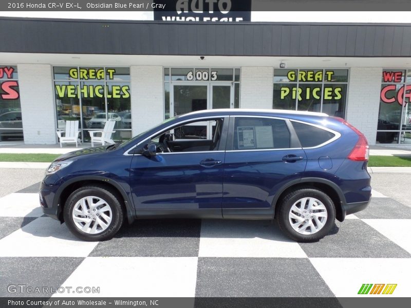 Obsidian Blue Pearl / Gray 2016 Honda CR-V EX-L