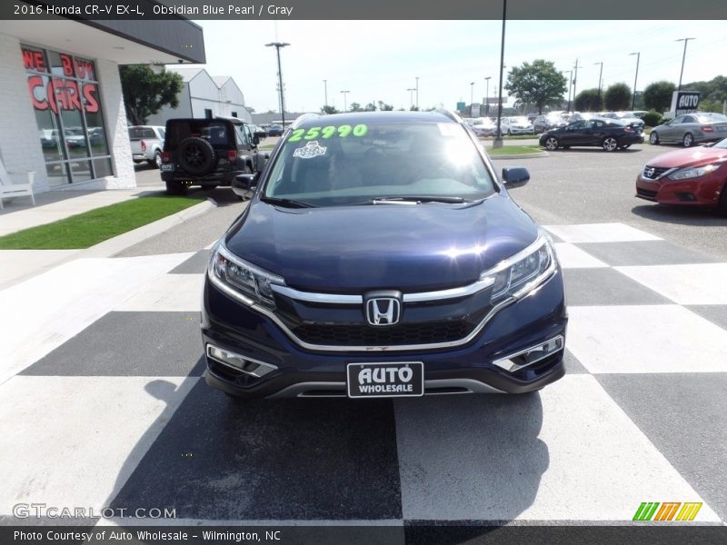 Obsidian Blue Pearl / Gray 2016 Honda CR-V EX-L