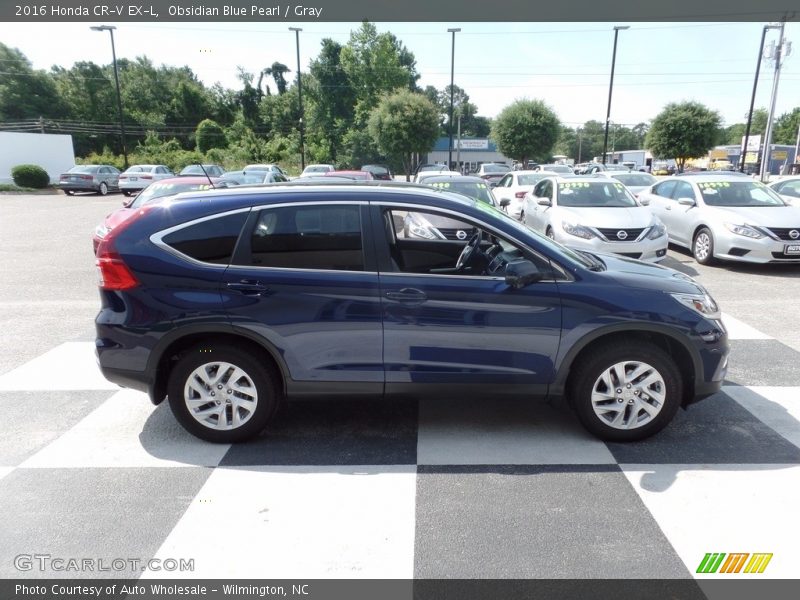 Obsidian Blue Pearl / Gray 2016 Honda CR-V EX-L