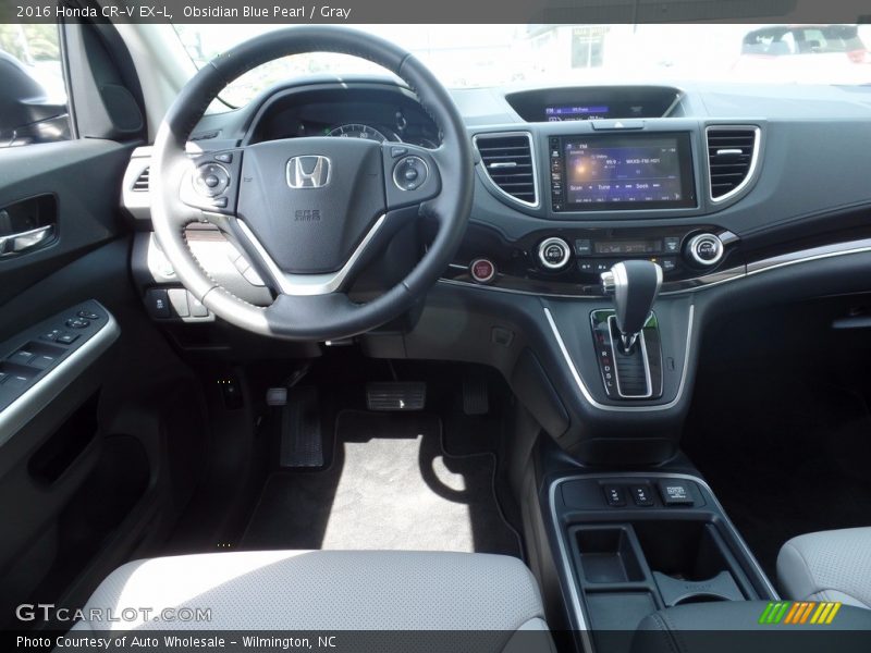 Obsidian Blue Pearl / Gray 2016 Honda CR-V EX-L