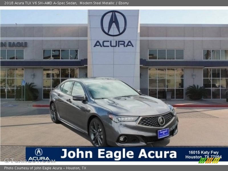 Modern Steel Metallic / Ebony 2018 Acura TLX V6 SH-AWD A-Spec Sedan