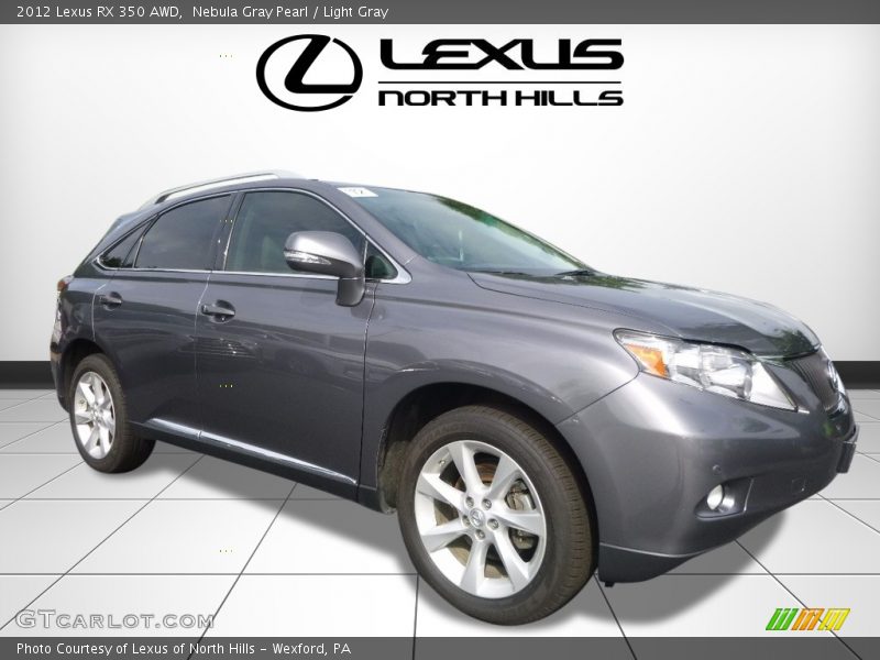 Nebula Gray Pearl / Light Gray 2012 Lexus RX 350 AWD