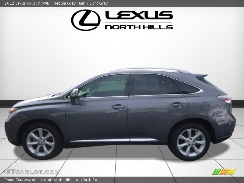 Nebula Gray Pearl / Light Gray 2012 Lexus RX 350 AWD