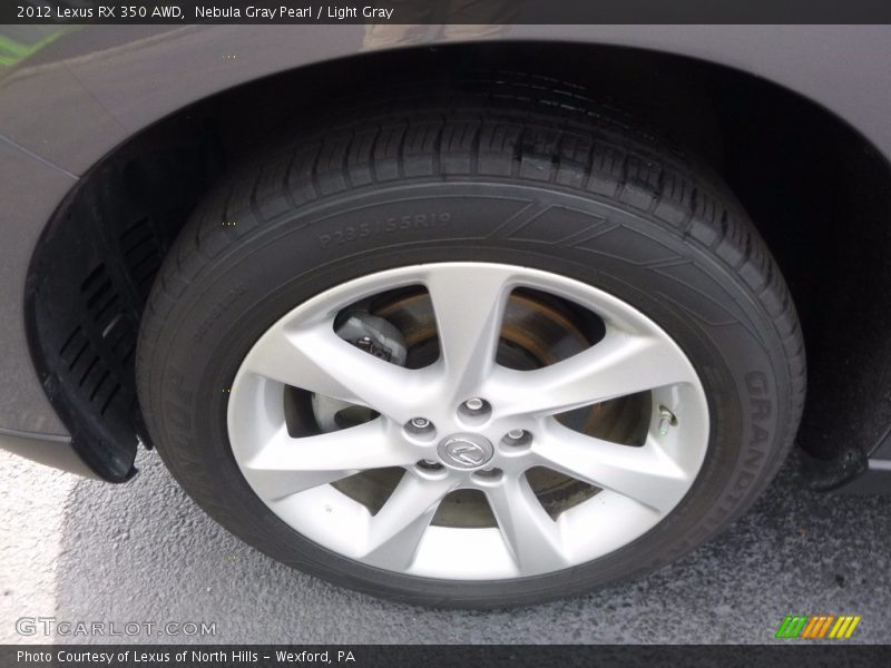 Nebula Gray Pearl / Light Gray 2012 Lexus RX 350 AWD