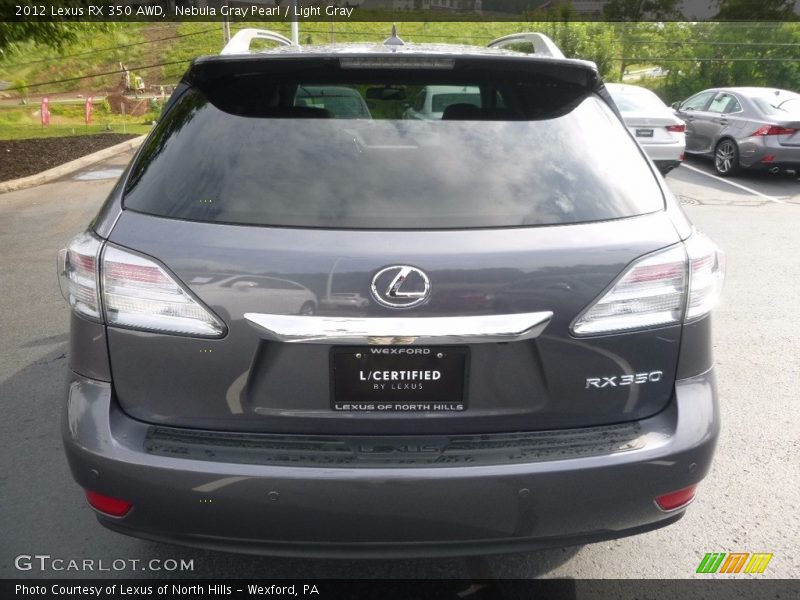 Nebula Gray Pearl / Light Gray 2012 Lexus RX 350 AWD