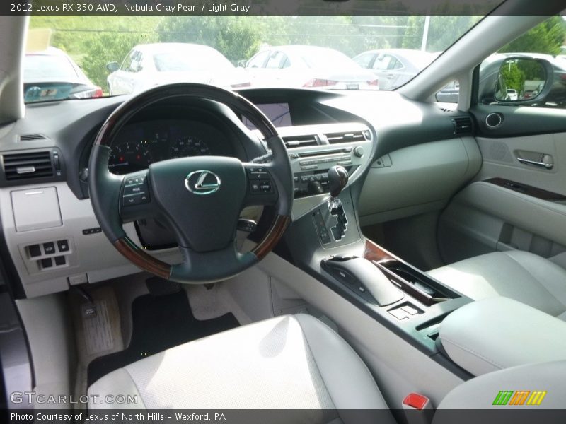 Nebula Gray Pearl / Light Gray 2012 Lexus RX 350 AWD