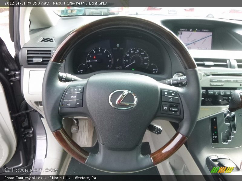 Nebula Gray Pearl / Light Gray 2012 Lexus RX 350 AWD