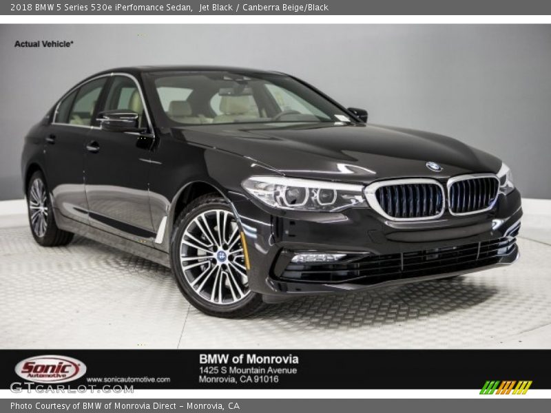 Jet Black / Canberra Beige/Black 2018 BMW 5 Series 530e iPerfomance Sedan