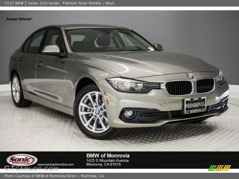 Platinum Silver Metallic / Black 2017 BMW 3 Series 320i Sedan