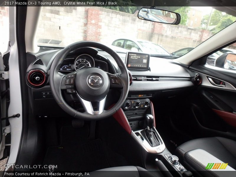 Crystal White Pearl Mica / Black 2017 Mazda CX-3 Touring AWD