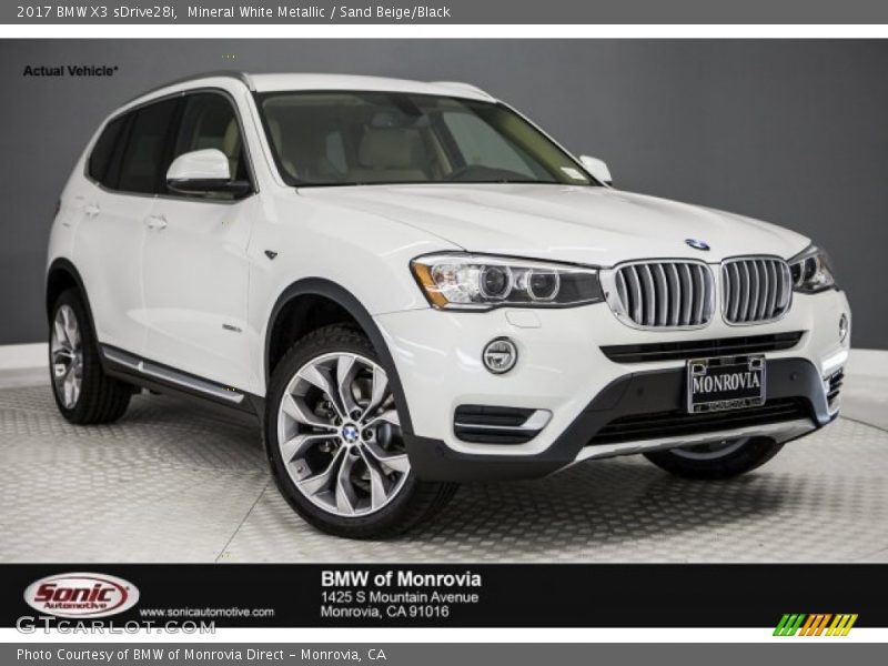 Mineral White Metallic / Sand Beige/Black 2017 BMW X3 sDrive28i