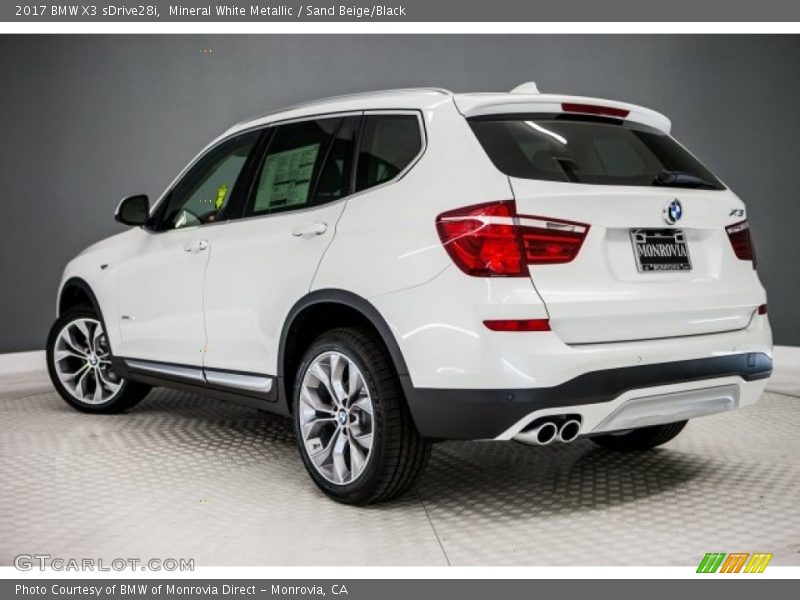 Mineral White Metallic / Sand Beige/Black 2017 BMW X3 sDrive28i