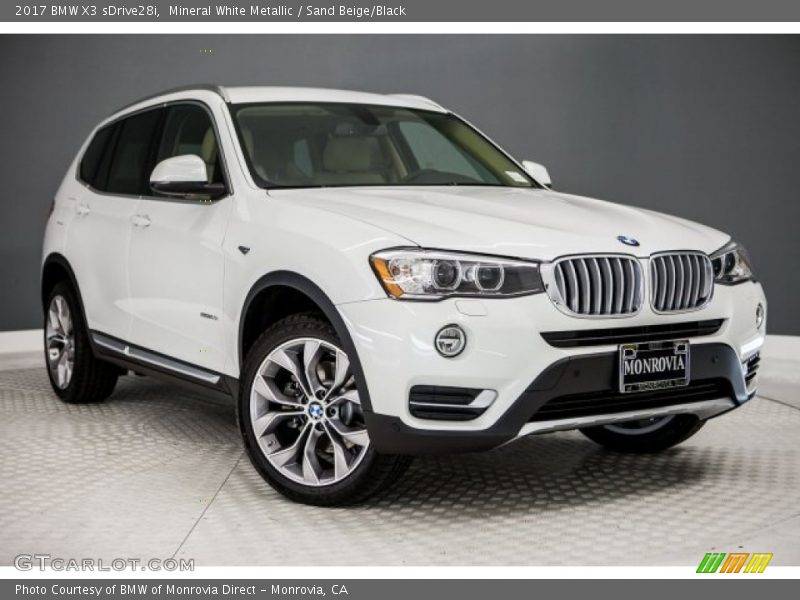 Mineral White Metallic / Sand Beige/Black 2017 BMW X3 sDrive28i
