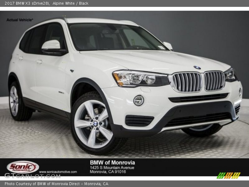 Alpine White / Black 2017 BMW X3 sDrive28i