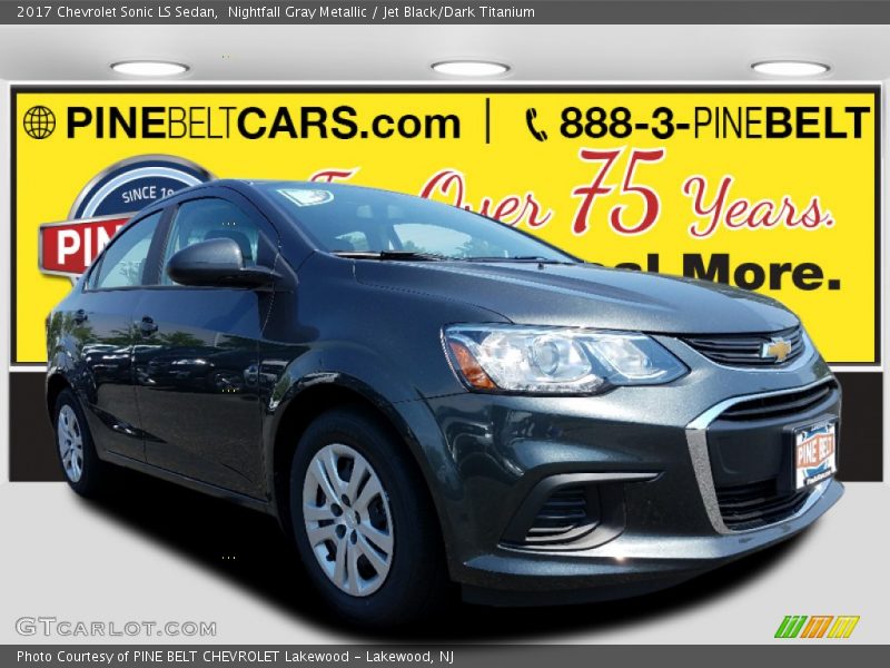 Nightfall Gray Metallic / Jet Black/Dark Titanium 2017 Chevrolet Sonic LS Sedan