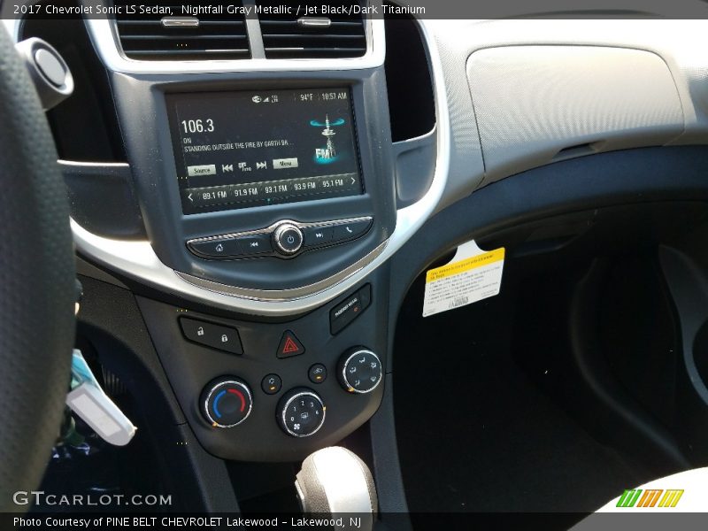Nightfall Gray Metallic / Jet Black/Dark Titanium 2017 Chevrolet Sonic LS Sedan