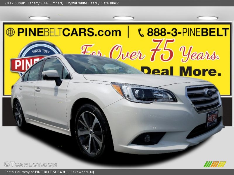 Crystal White Pearl / Slate Black 2017 Subaru Legacy 3.6R Limited