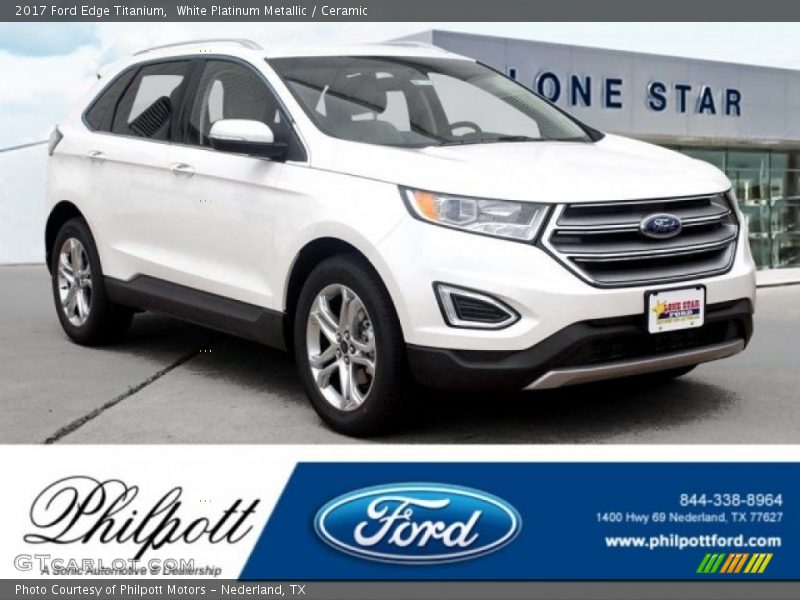 White Platinum Metallic / Ceramic 2017 Ford Edge Titanium